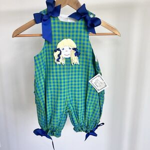 NWT Vintage‎ Bailey Boys Baby Girls Romper 1pc Outfit Made in USA Overalls 24m